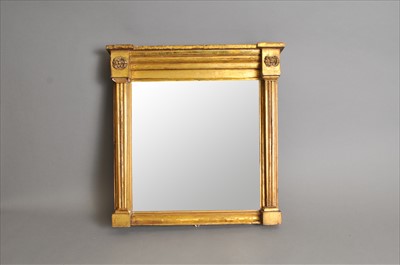 Lot 739 - A small 19th century gilded wall mirror, in the Regency style
