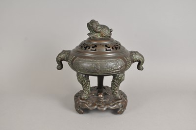 Lot 224 - A large and heavy Chinese bronze censor