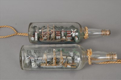 Lot 392 - Two early 20th century ships in bottles