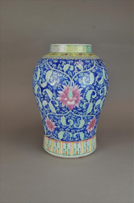 Lot 230 - A large Chinese porcelain baluster vase (extensively restored)