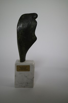 Lot 81 - Contemporary Abstract Bronze Sculpture with Marble Base