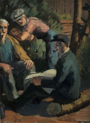 Lot 48 - Glasgow School (20th Century), Agricultural Workers at Rest