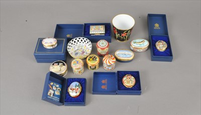 Lot 496 - A collection of 14 Halcyon Days enamelled...