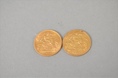 Lot 435 - Two half sovereigns