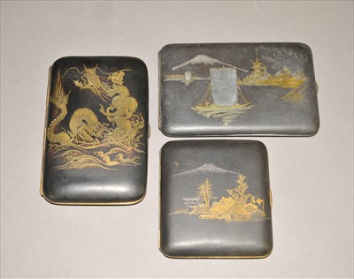 Lot 336 - Three Japanese cigarette cases