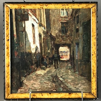 Lot 277 - Hendrick (Henri) Cassiers, street scene Brussels, mixed media