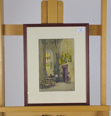 Lot 10 - Church Interior watercolours