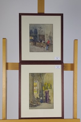 Lot 10 - Church Interior watercolours