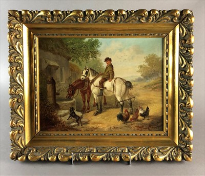 Lot 246 - British school, late 19th century, Farm labourer, oil