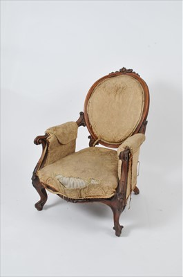 Lot 544 - A Victorian upholstered mahogany framed armchair