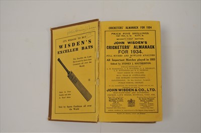 Lot 196 - WISDEN CRICKETERS' ALMANACK 1934. Original...
