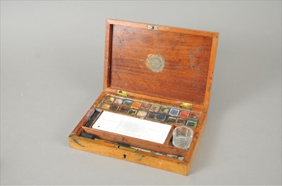 Lot 492 - An early 20th mahogany cased century watercolour set