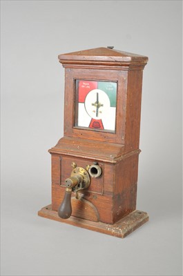 Lot 494 - An early 20th century mahogany cased railway line block signal instrument