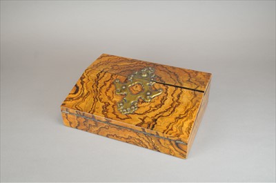 Lot 489 - A Victorian walnut cased travelling writing box