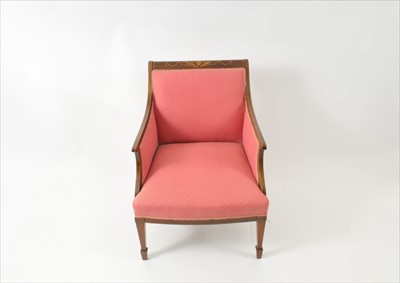 Lot 603 - An Edwardian upholstered tub chair