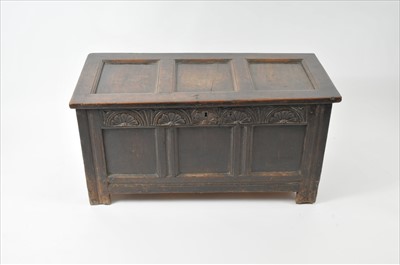 Lot 577 - An 18th century and later country oak coffer,...
