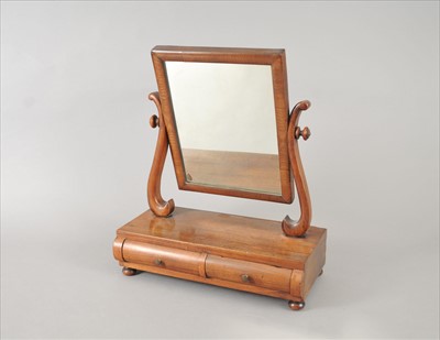 Lot 551 - A small 19th century mahogany veneered dressing mirror