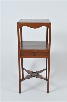 Lot 579 - A small 19th century mahogany three tier shaving / wash stand