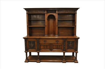 Lot 419 - A large heavy century walnut sideboard