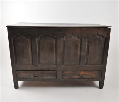 Lot 530 - A large 18th century and later oak mule chest