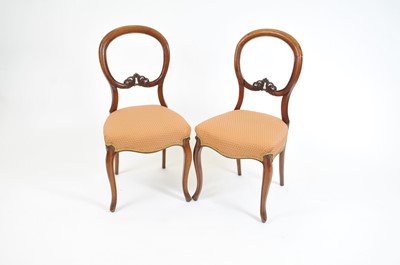 Lot 381 - A set of six Victorian walnut dining chairs