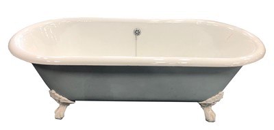Lot 277 - A painted and enamelled cast iron claw-footed bath tub