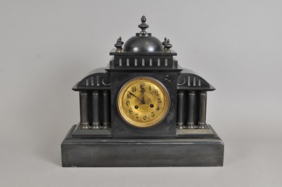 Lot 316 - A large 19th century French slate cased mantle clock