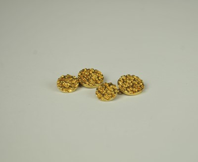 Lot 145 - A pair of yellow metal cufflinks