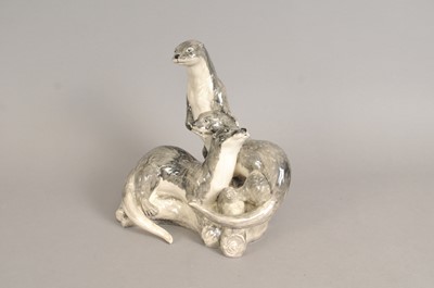 Lot 197 - Large Peggy Davies 'Otters' group