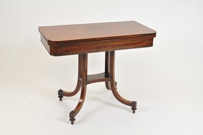 Lot 361 - A William IV mahogany folding card table