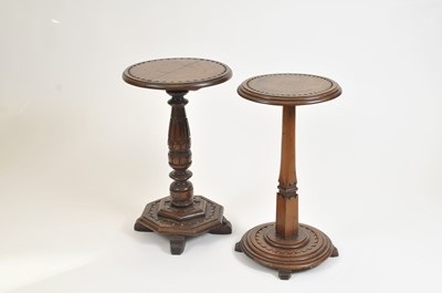 Lot 341 - Two Victorian carved oak occasional tables