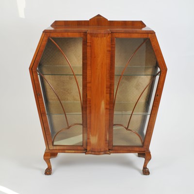 Lot 545 - An Art Deco walnut veneered display cabinet