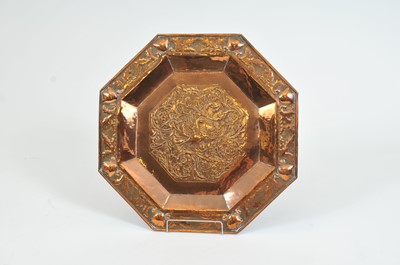 Lot 349 - An octagonal copper charger in the Arts and crafts style, in the manner of the Newlyn School
