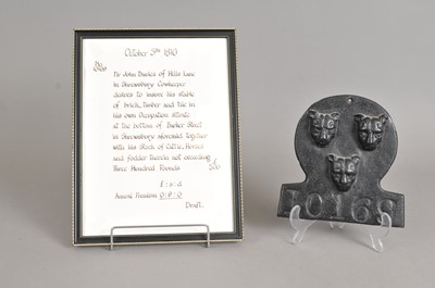 Lot 256 - A replica cast iron Salop (Shrewsbury) Insurance mark