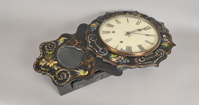 Lot 314 - A Victorian Japanned wall clock