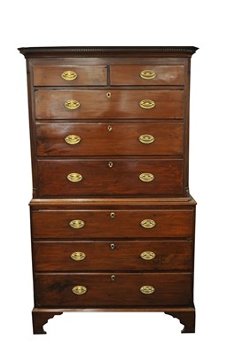 Lot 336 - A 19th  century mahogany chest on chest