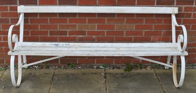 Lot 330 - A large iron framed garden bench
