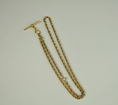 Lot 156 - A yellow metal chain necklace with bolt ring clasp