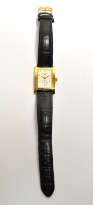 Lot 163 - An 18ct yellow gold Longines wristwatch on...