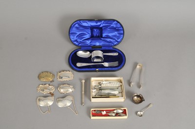 Lot 108 - A cased three piece silver Christening set