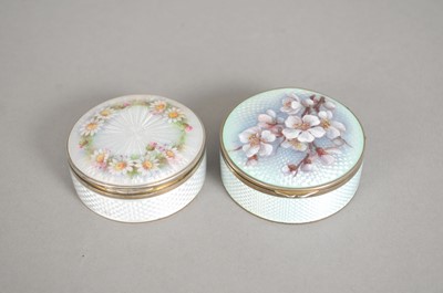 Lot 110 - Two silver and enamel boxes