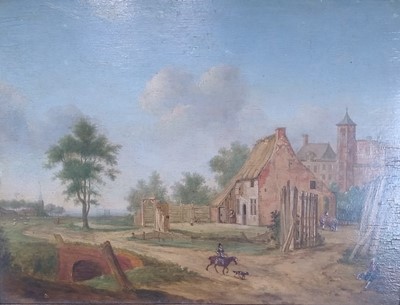 Lot 691 - Flemish School (Late 18th Century), Manor House with Cottages