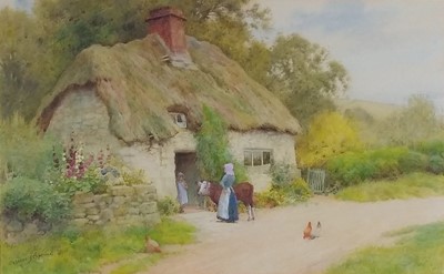 Lot 58 - Claude Strachan (British 19th Century, 1865-1938) Thatched Cottage