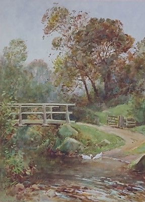 Lot 62 - Clara Knight, Ducks by a ford, watercolour and gouache