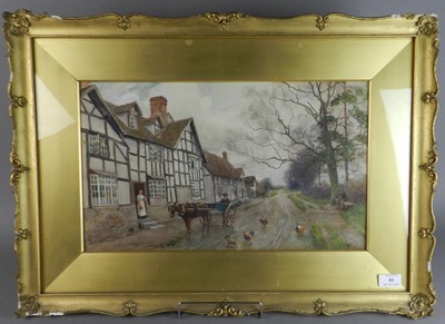 Lot 63 - Samuel Towers, Village scene, watercolour