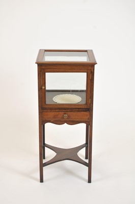Lot 374 - A small mahogany free-standing glass cased vitrine