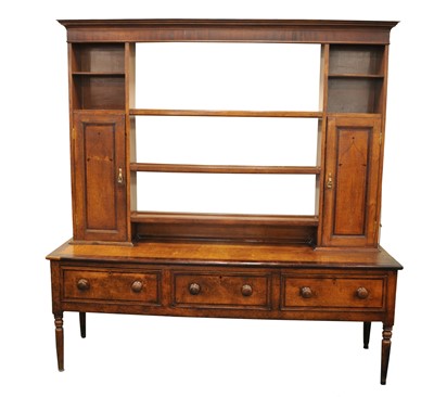 Lot 375 - A 19th century oak mahogany crossbanded...