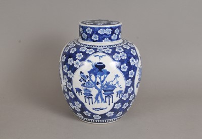 Lot 229 - A large Chinese blue and white lidded ginger jar