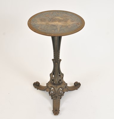 Lot 366 - A Victorian cast iron and agate inset circular pedestal occasional table