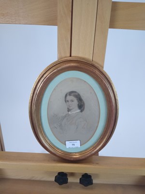 Lot 75 - late victorian pencil portrait and other pictures